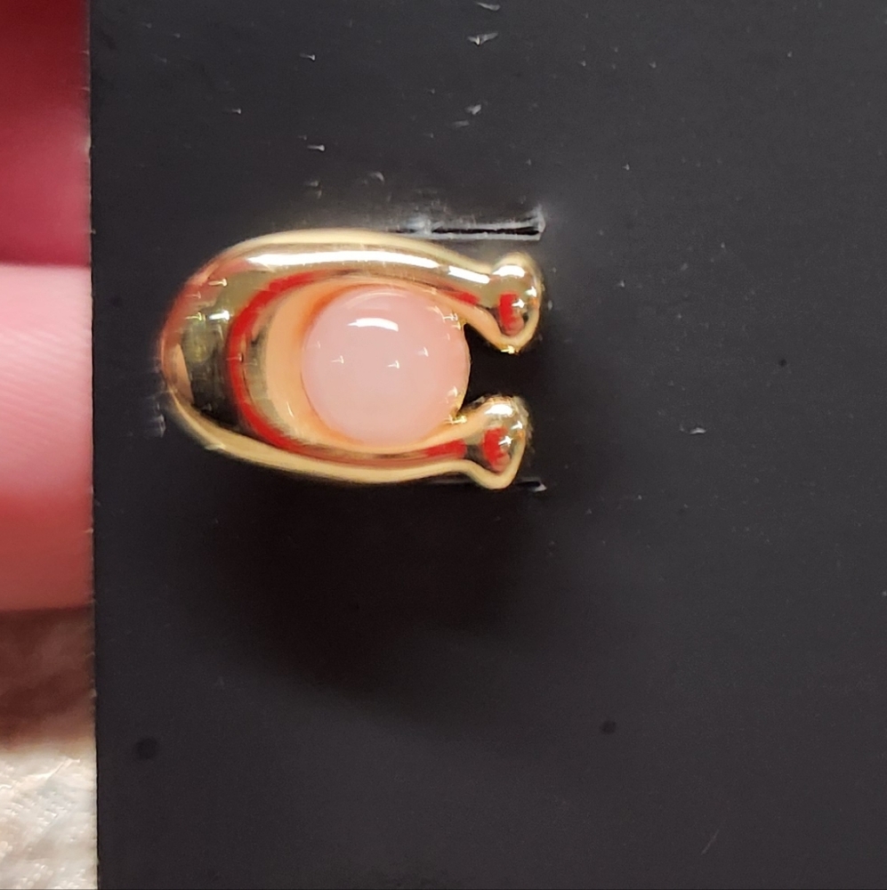 NWT - Coach Gold and Peach Earrings - Picture 4 of 4